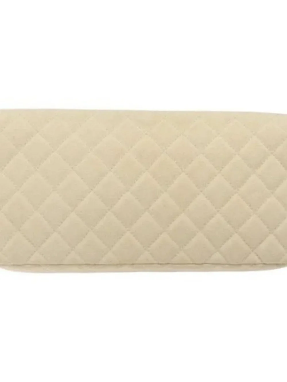 CHANEL Cruise Line Matelasse Clutch Bag Cream Silver CC Auth 118381